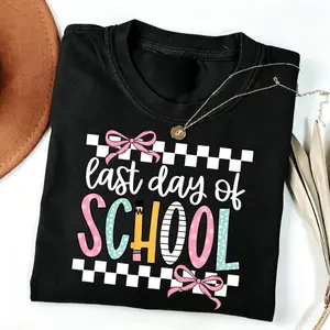 【100% cotton】 Happy Last Day of School Shirt, Teacher Summer Tee, End of School Year Graphic Shirt, School's Out Gift for Teacher, Summer Outfit