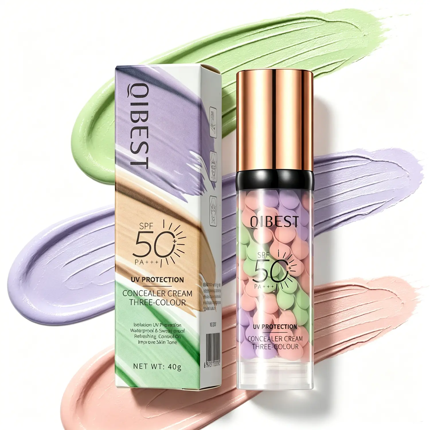 SPF 50+ PA+ ++ 3-in-1 Sunscreen Isolation Cream,Color Corrector Face Primer, Pre-Makeup Base for OilControl, Moisturizing & Pore-Blurring, Luminous EvenSkin Tone moisture Facial Matte Hydrate