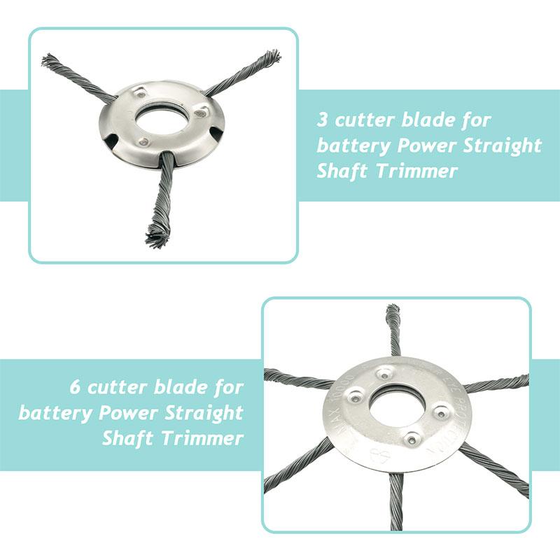 6/8/9inch Steel Wire Wheel Head Grass Trimmer Head Universal Weed Brush Fit Straight Shaft Brushcutter Removal Moss Rust