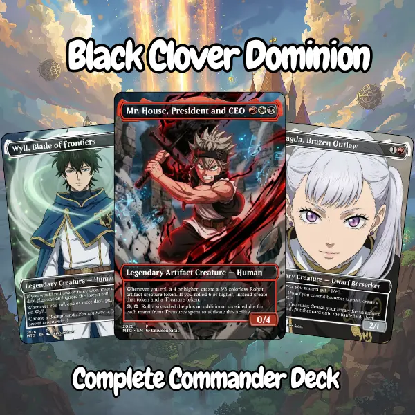 Black Clover Anime Waifu ️ | 100 Card EDH Commander Deck + Tokens | MTG Proxy Deck | Powerful Anime MTG Build - Proxy EDH