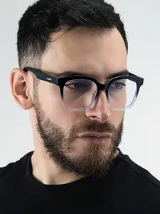 Men's Gradient Square Frame Eyeglasses, Casual Style Anti-Blue Light Glasses, Lightweight Comfortable Daily Wear, Student Preferred, Stylish Square Frames