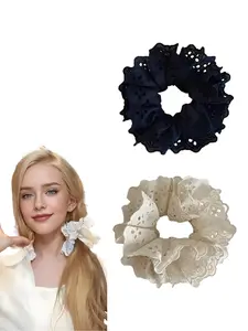 2-piece set of lace embroidery design headbands, suitable for ladies in autumn and winter, featuring a sweet and simple style, casual and fashionable, easy to match, perfect for ponytail and bun hairstyles