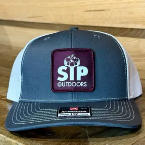 Grey/White Mesh Mississippi State Rope - Sip Outdoors Original Maroon Patch - Richardson 112