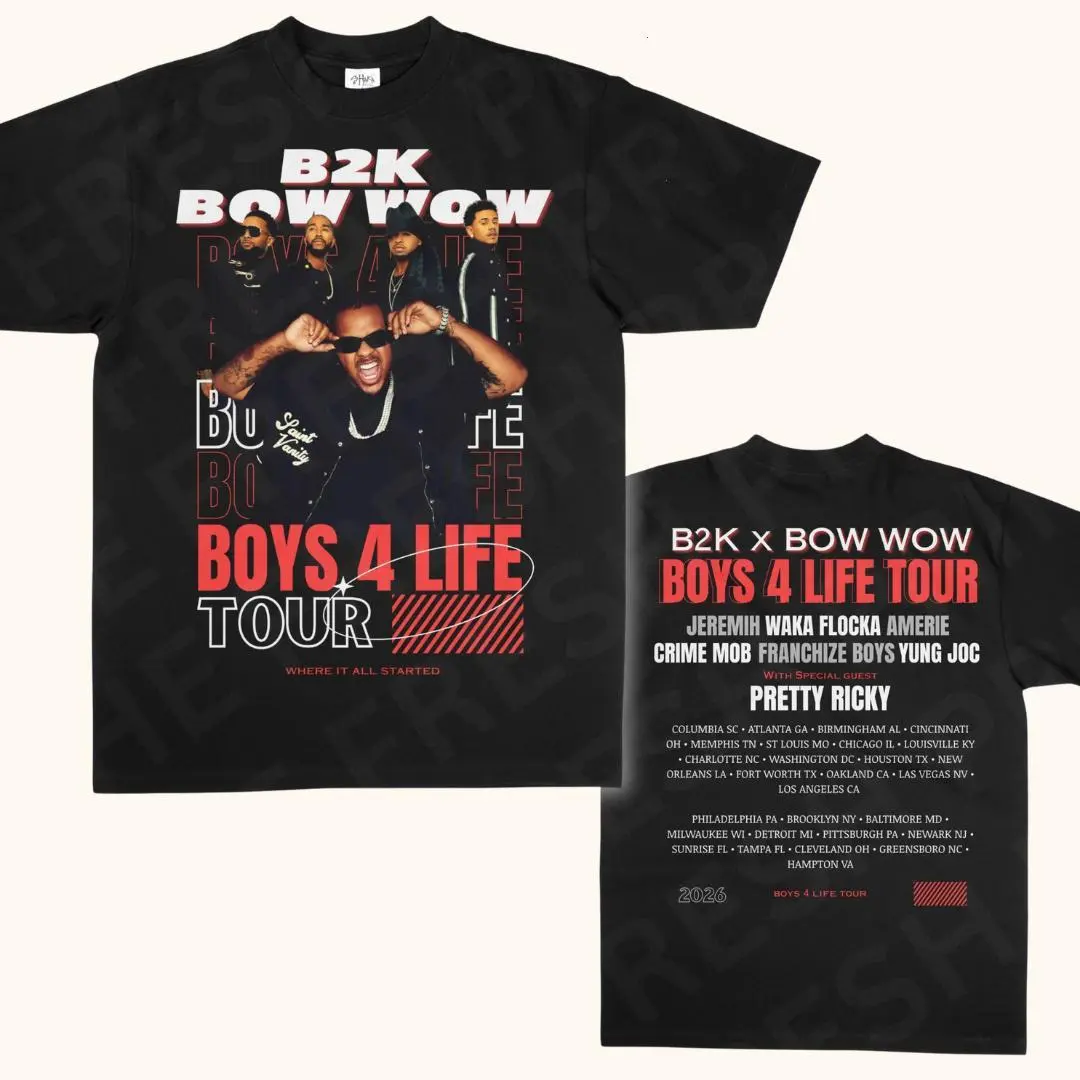 B2K Tour 2026 T-Shirt, Bow Wow Boys 4 Life Concert Tee, Gift for fans Cotton Streetwear Casual