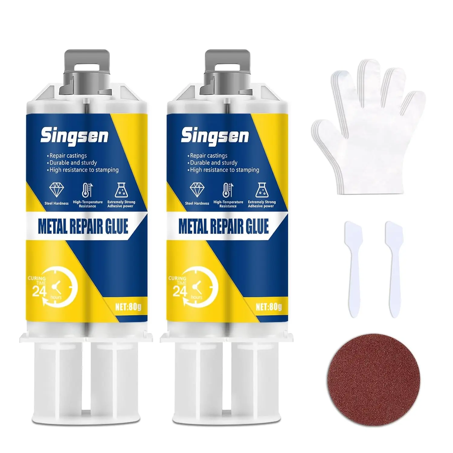 Metal Repair Glue, 160g Metal Epoxy Glue Heavy Duty, High-Temp Resistant, Bonds Metals, Plastics, Stainless Steel & Aluminum Alloy for DIY Crafts & Repairs