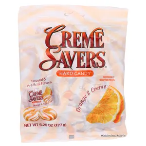Creme Savers Orange & Creme Hard Candy | Retro Citrus Swirl Candy 6.25 oz Bag