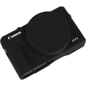 Easy Hood Case For Digital Camera, Soft Silicone Protective Cover With Removable Lens Cover For DSLR Camera (Black)