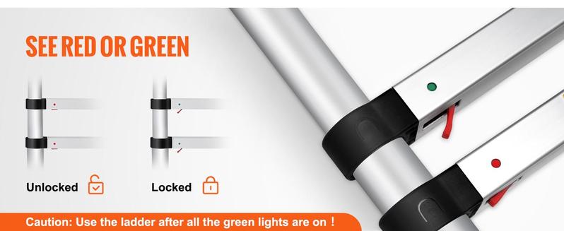 VEVOR Telescoping Ladder, TikTokShopBlackFriday, Aluminum One-button Retraction Collapsible Extension Ladder, Capacity with Non-slip Feet, Portable Multi-purpose Compact Ladder for Home, RV, Loft, ANSI Liste