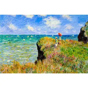 Wall DecorClaude Monet The Cliff Walk at Pourville Cool Wall Decor Art Print Poster 12x18 Colorful Gifts Room Decoration Ornaments Artistic Photo