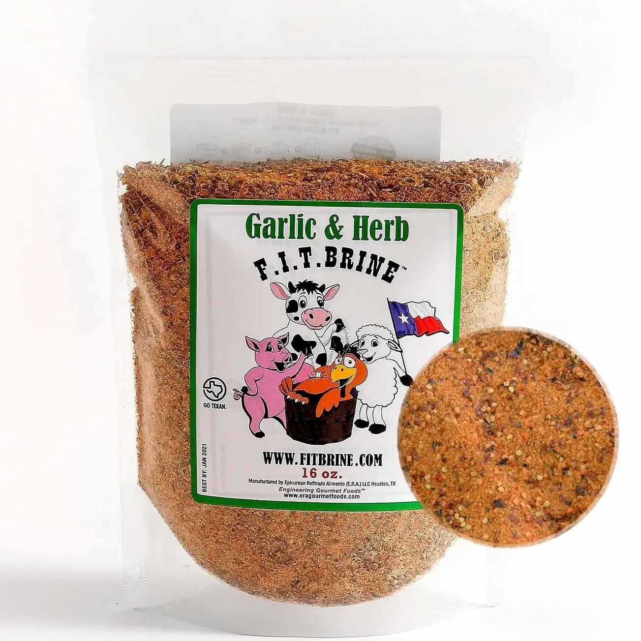 FIT Brine - Flavor Infused Tenderizing Brine - Garlic & Herb, 16oz | Meat Tenderizer & Seasoning | Infuses Flavor & Juicy Texture | All-Natural for Chicken, Turkey, Salmon | Made in Texas.
