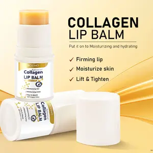 ROZINO Collagen Lip Balm - Moisturizing & Firming Formula with Hyaluronic Acid Cocoa Butter & Vitamin E for Soft Smooth Lips with Glossy Finish Easy Absorption