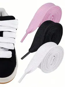 Pure Color Wide 2cm Shoelaces, Suitable for Casual Shoes, Sports Shoes, Canvas Shoes, Daily Use Real Colors