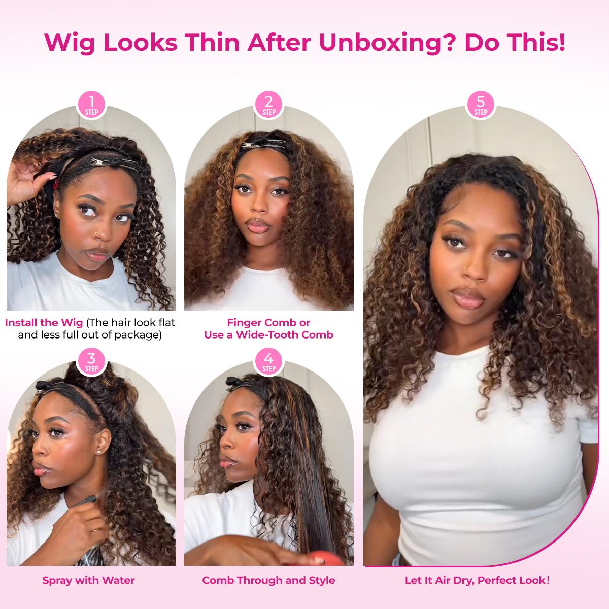 [WEAR GO HALF WIG] ISEE HAIR Wear Go 1B/30 Highlight Half Wig Water Wave 180% Natural Density Invisible Hairline Glueless Human Hair Wigs Seamless Flip Over Wig Natural Look Beginner Friendly #ISEECrochetNewArrivals #SummerVibes