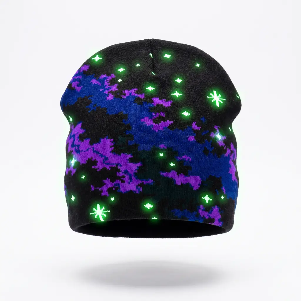 Unisex Fit Nebula Glow-in-the-Dark Space-Themed Beanie, Stylish Look, Casual Daily Wear for Everyday Use