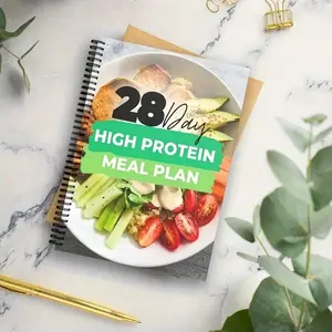 28-Day High-Protein Muscle Growth & Fat Loss Plan, Meal Planner, Vegetarian Diet Guide with Shopping List, Includes Breakfast Lunch Dinner Snacks
