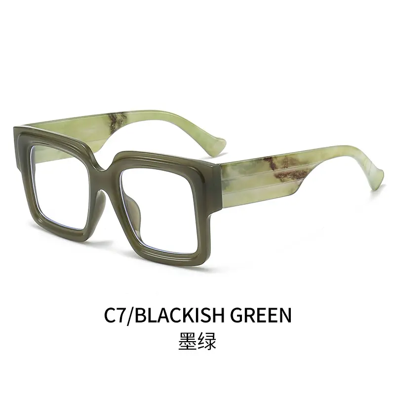 Transparent sheet with dark green frame