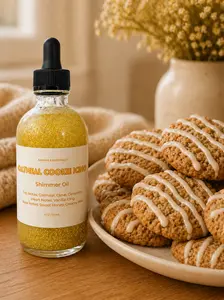 Oatmeal Cookie Icing Shimmer Body Oil Oatmeal, Clove, Cinnamon, Vanilla Icing, Sweet Honey, Creamy Milk by Karafa Essentials