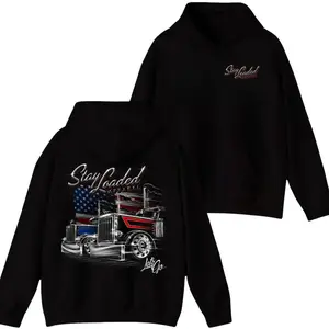 🇺🇸 Interesting Unisex American Flag Semi Truck Hoodie🖤 Chrome Diesel Truck Graphic Pullover, Patriotic Streetwear, Trendy Fall-Winter Comfy Casual Party Vibes tiktok shop deals streetwear graphic hoodies