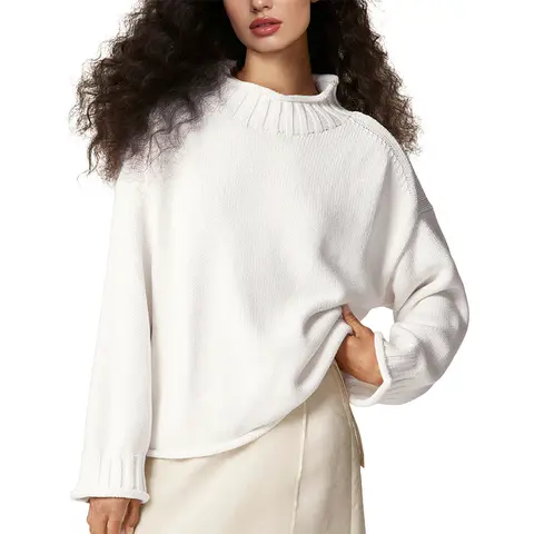 Yimoon Womens Oversized Rollneck Sweater Casual Cable Knit Long Sleeve Chunky Pullover Sweater Fall Winter Knitwear