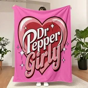 Dr Pepper Brand Logo Flannel Blanket, Soft Warm Throw for Home Decor, Perfect Gift for Friends & Family, Ideal for Sofa Bed Living Room