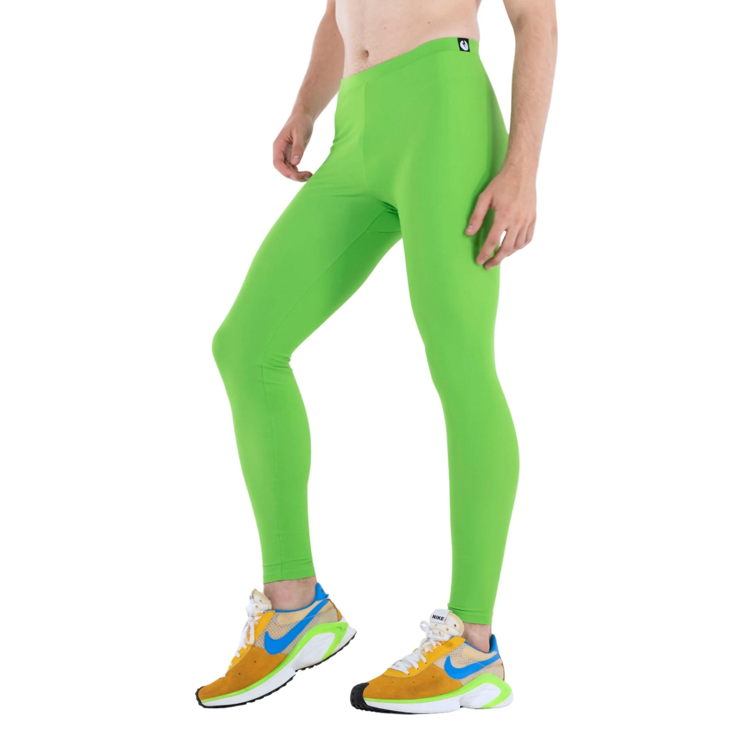 Kapow Meggings Core Green Men’s Leggings Breathable 4-Way Stretch for Gym, Yoga, Festival & Workout Activewear