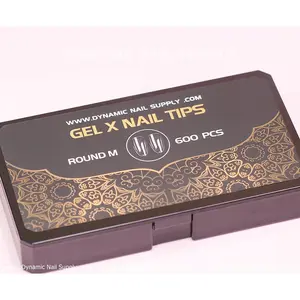 [Round M] Full Cover Tips - Soft Gel X tips - 600 pcs - Medium Long - 10 sizes