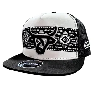 Lost Calf Shima Snapback Aztec Hat – Premium Flat Bill Adjustable Cap with Bull Logo | Unisex Streetwear Baseball Hat for Men & Women | Western Inspired Fashion Hat Gift for Him