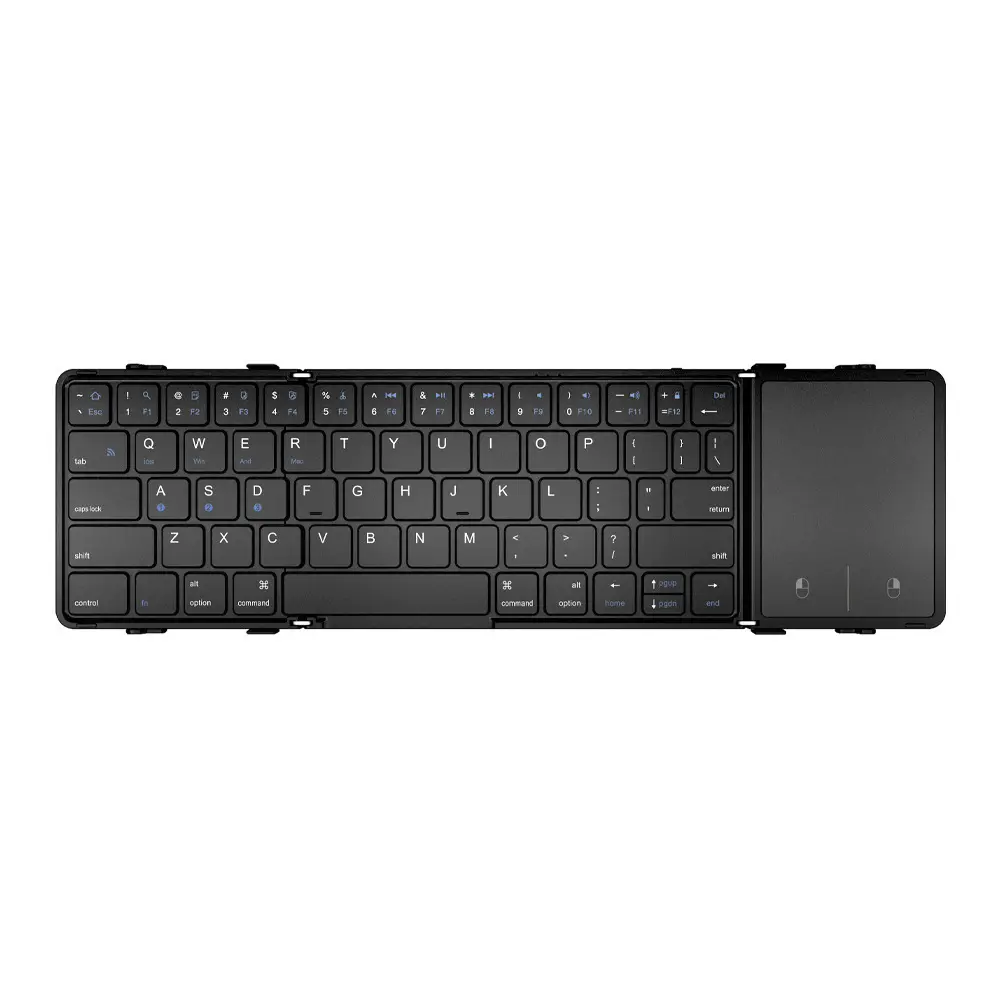 Universal three-system leather portable 70% off foldable Bluetooth keyboard for mobile phones and tablets 2.4G Bluetooth