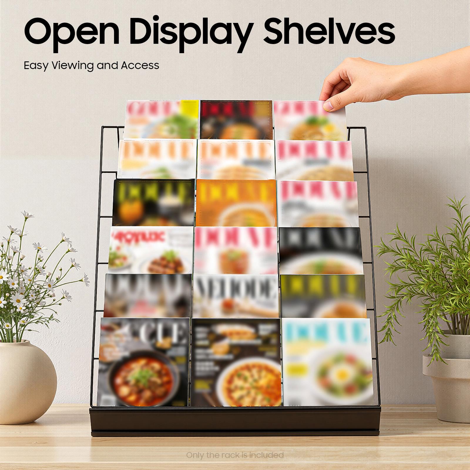 6 Tier Tabletop Book Rack 44lbs Capacity for Magazines Records Office Home 6 Tier Tabletop Book Rack 44lbs Capacity for Magazines Records Office Home