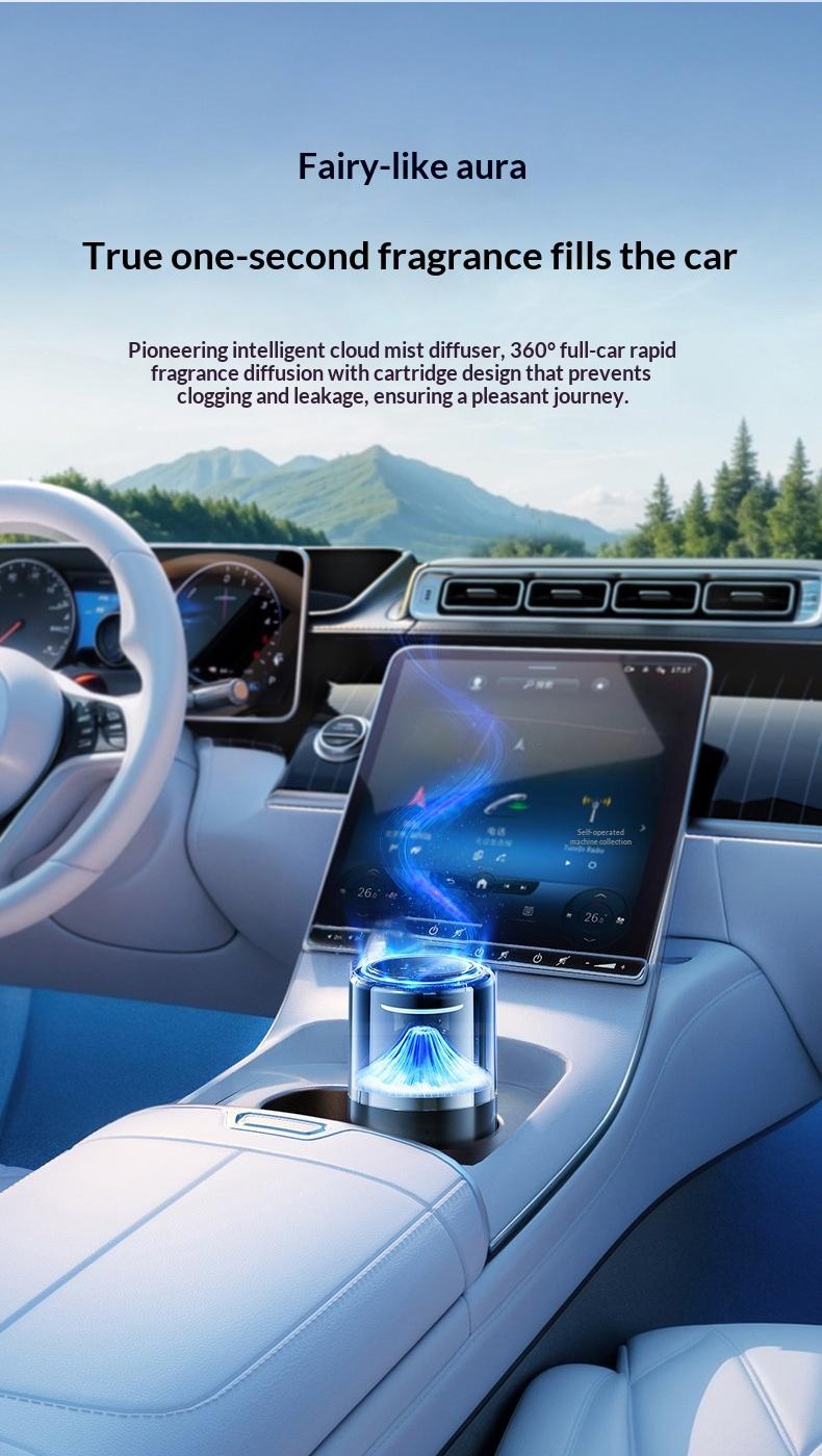 Rechargable Car Aroma Diffuser Set | Color Changing LED Light | Auto Timer | Air Freshner + Air Purifier