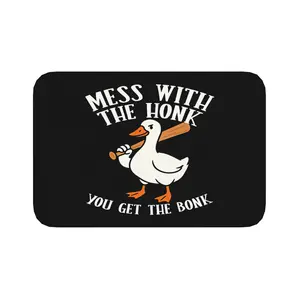 Mess with The Honk You Get The Bonk Goose Meme Motif Cute Printed Floor Mats
