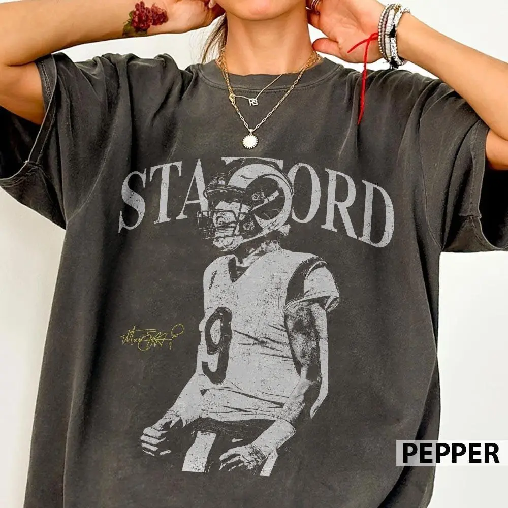 Comfort Colors Matthew Stafford Vintage Football T-Shirt, Game Day Gift For Football Fans