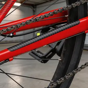 3-Piece Carbon Fiber Anti-Scratch Bicycle Chain Protector Set, Durable Scratch Resistant Road Mountain Bike Frame Rear Fork Guard