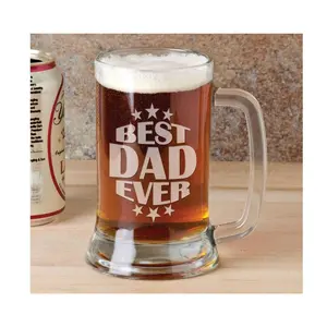 American Daddy Best Dad Ever 16 Oz Beer Stein First Fathers Day Gifts for Papa, Paw Paw, Grandpa, Husband Beer Glass Gift from Kids Wife