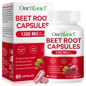【NEW】Organic Beet Root Capsules 1300mg - High Potency Nitric Oxide Booster for Circulation, Energy & Athletic Performance*, Non-GMO, Vegan, Gluten-Free, 60 Capsules (30-Day Supply)