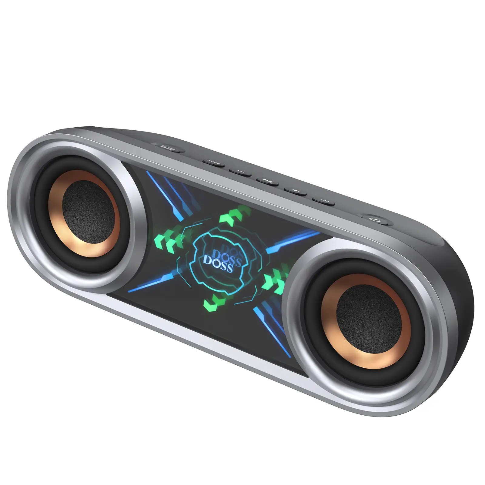 DOSS SoundBox Pro+ P400/P300 Bluetooth Speaker - 50W/40W Stereo Audio, Double Subwoofer Bass, Phantom Mirror Light Show, Water Resistant Outdoor Sound System, Cool Gadget, Unique Gifts for Man