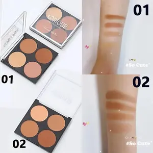 4 Color Contour Powder Palette, Natural Makeup, Lightweight Long-Lasting Formula, Suitable for All Skin Types, Perfect for Parties
