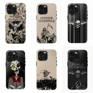 Avenged Sevenfold A7X Skull Bat Logo Custom Smartphone Case - Durable Protective Metal Band Graphic Cover, Shock-Resistant Casing Accessory for iPhone 11/12/13/14/15/16/17 ProMax Plus, Fan Gift for Halloween, Christmas