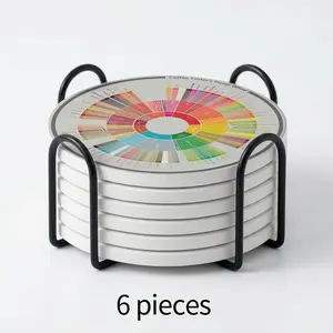 Professional SCAA Coffee Flavor Wheel Ceramic Coaster. Features an absorbent surface with a non-slip cork base. A perfect brewing guide and stylish decor for coffee lovers to elevate every sip! ☕️✨