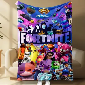 Fortnite Game Pattern Flannel Blanket, Gift Blanket for Family Friends, Nap Blanket, Couch Blanket, Camping Travel Multi-Purpose Blanket  Embrace Soft Blankets