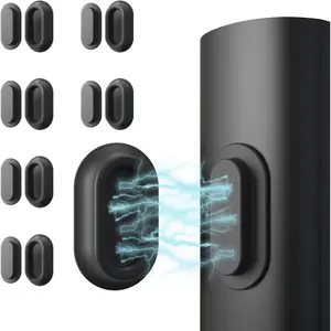 Upgraded 6 Pack Magnetic Self-Adhesive Wall Mount Remote Control Holder, Black Silicone Storage Organizer for Home Office TV Fan and Air Conditioner Remotes
