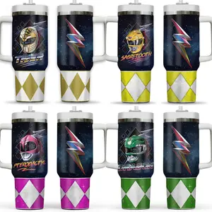 [Collection] Elysian Sip - Power Ranger Movie Custom 40oz Tumbler High-Quality Insulated Tumbler, Superhero Action Tumbler With Handle, Movie Fan Gift Tumbler, Leakproof Travel Mug.