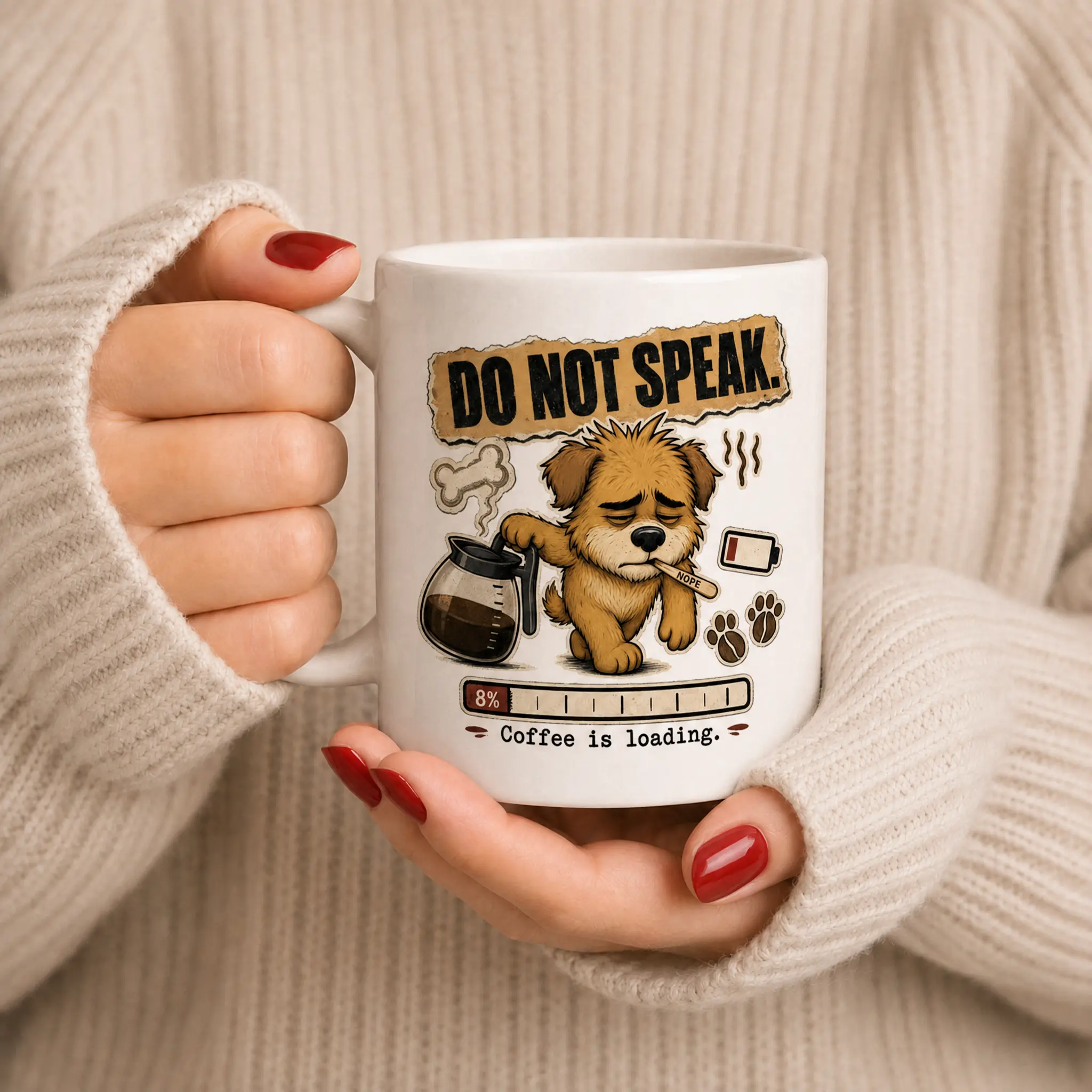 Ceramic Coffee Mug with Ceramic Body, Humorous Print and Quirky Look - Funny Gift for Coworkers, Retirement & Birthday Gift Stylish Kitchen Drinkware 11oz