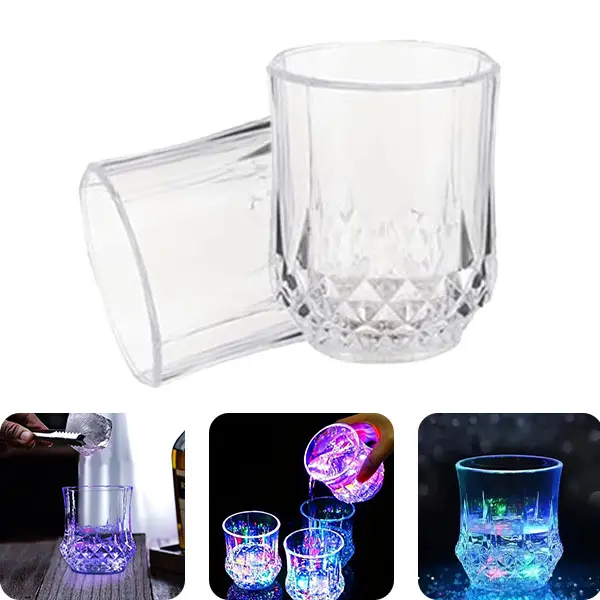 [Party Must-Have Sharing] Liquid Activated Light Up Cups LED Pineapple Plastic Glasses Color Changing Glow Drinkware for Dark Party Bar Carnival Disco Novelty Favors