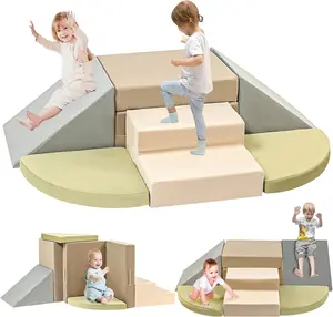 6-Piece Toddler Climbing Toys Indoor, Foam Climbing Toys for Toddlers, Soft Play Climbing Blocks for Crawling and Sliding