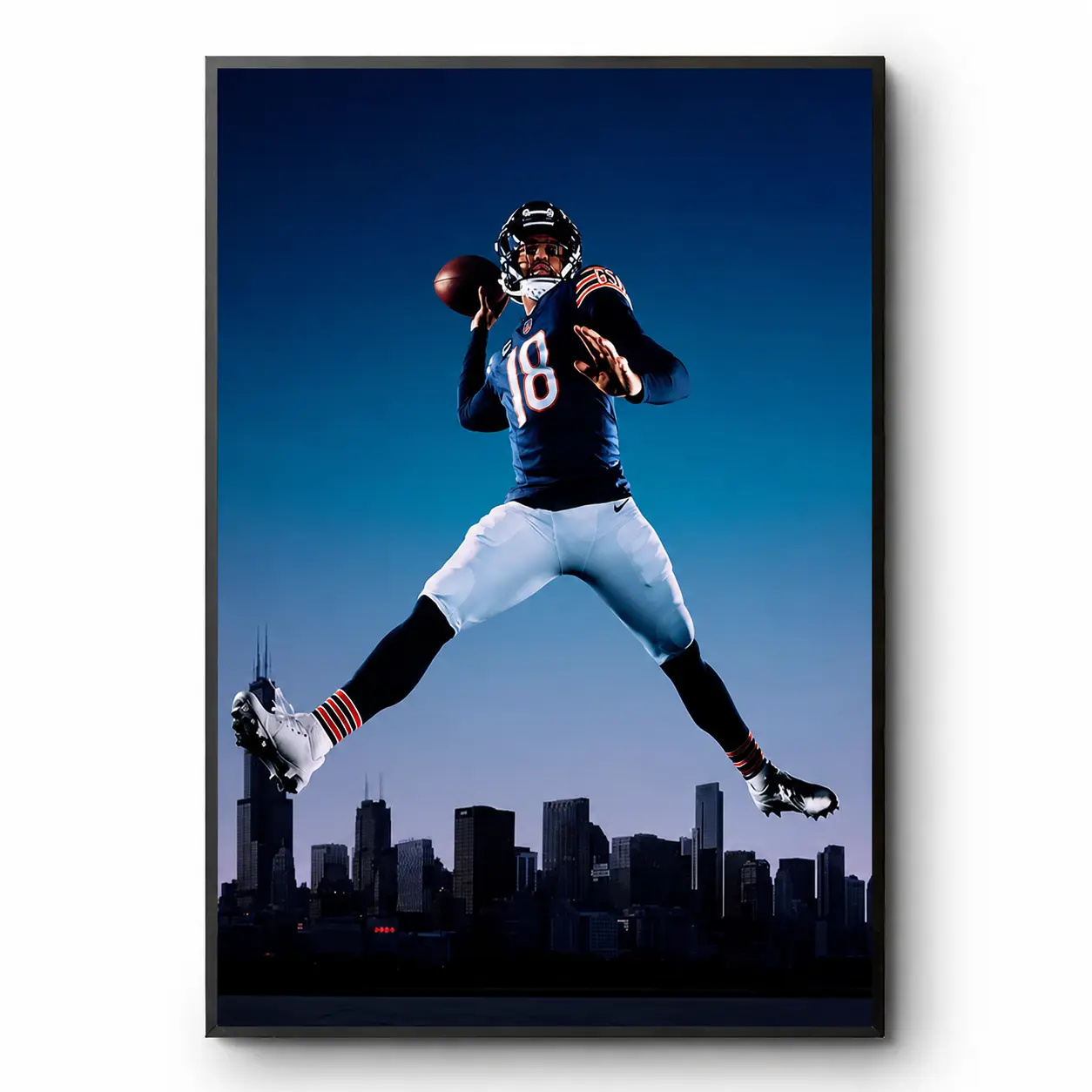 Madden 27 Standard Cover Art Poster - Caleb Williams Chicago Bears Photo Paper Digital Print, Print Design Creative Graphic Picture Image Decorative Home Supplies Wall Art for Living Room Decoration Items