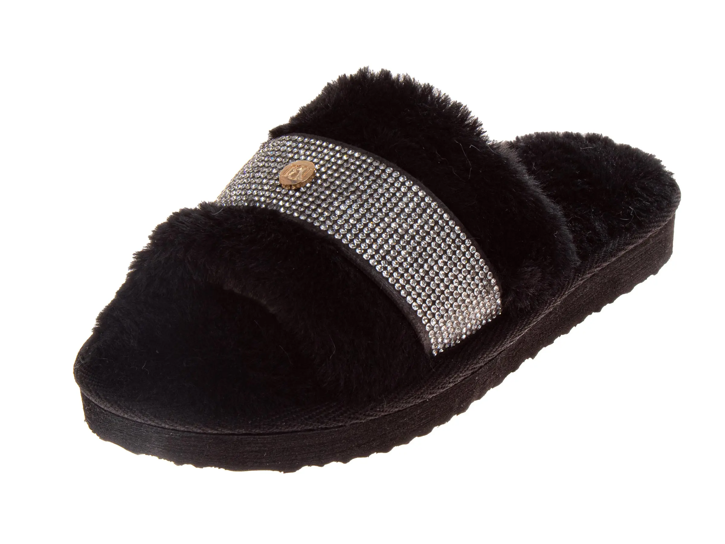 Badgley Mischka Plush Slide Slippers for Women - Classic Comfortable Style (Adults), Slip On, Relaxation, Size 10, Cushioned