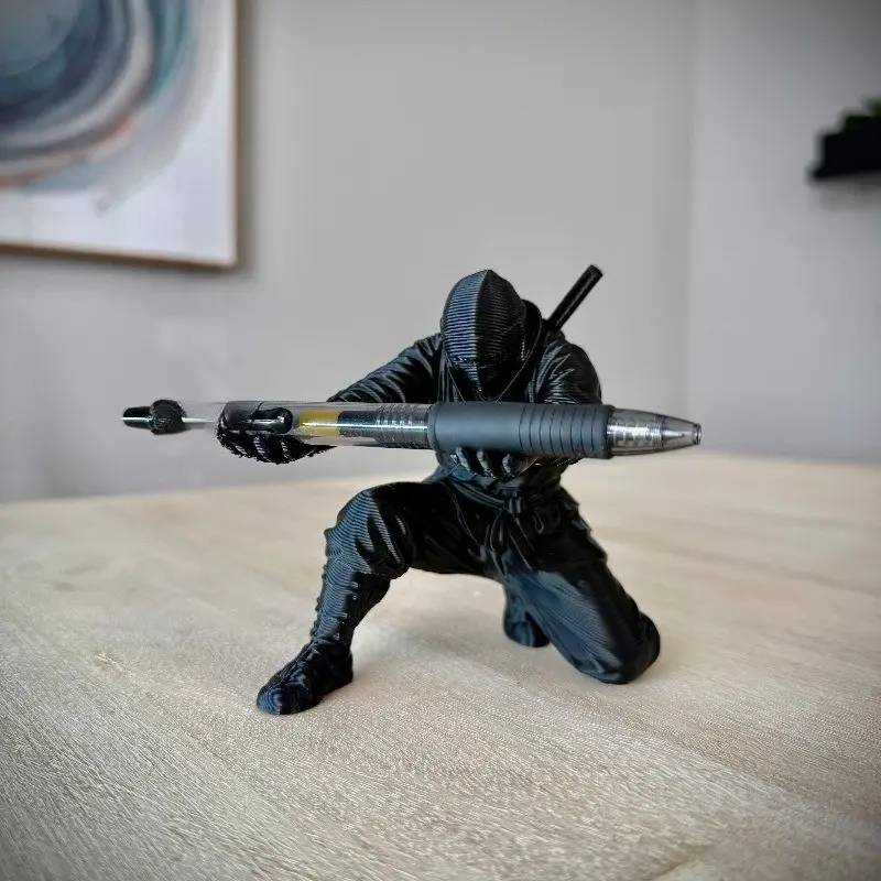 3D Printed Samurai Pen Holder, Desktop Organizer for Pens and Pencils, Desk Organizers, Dark Ninja Style, Creative Gift for Friends and Colleagues, Office Desk Accessory, Office Accessories, Office Supplies, Stationery