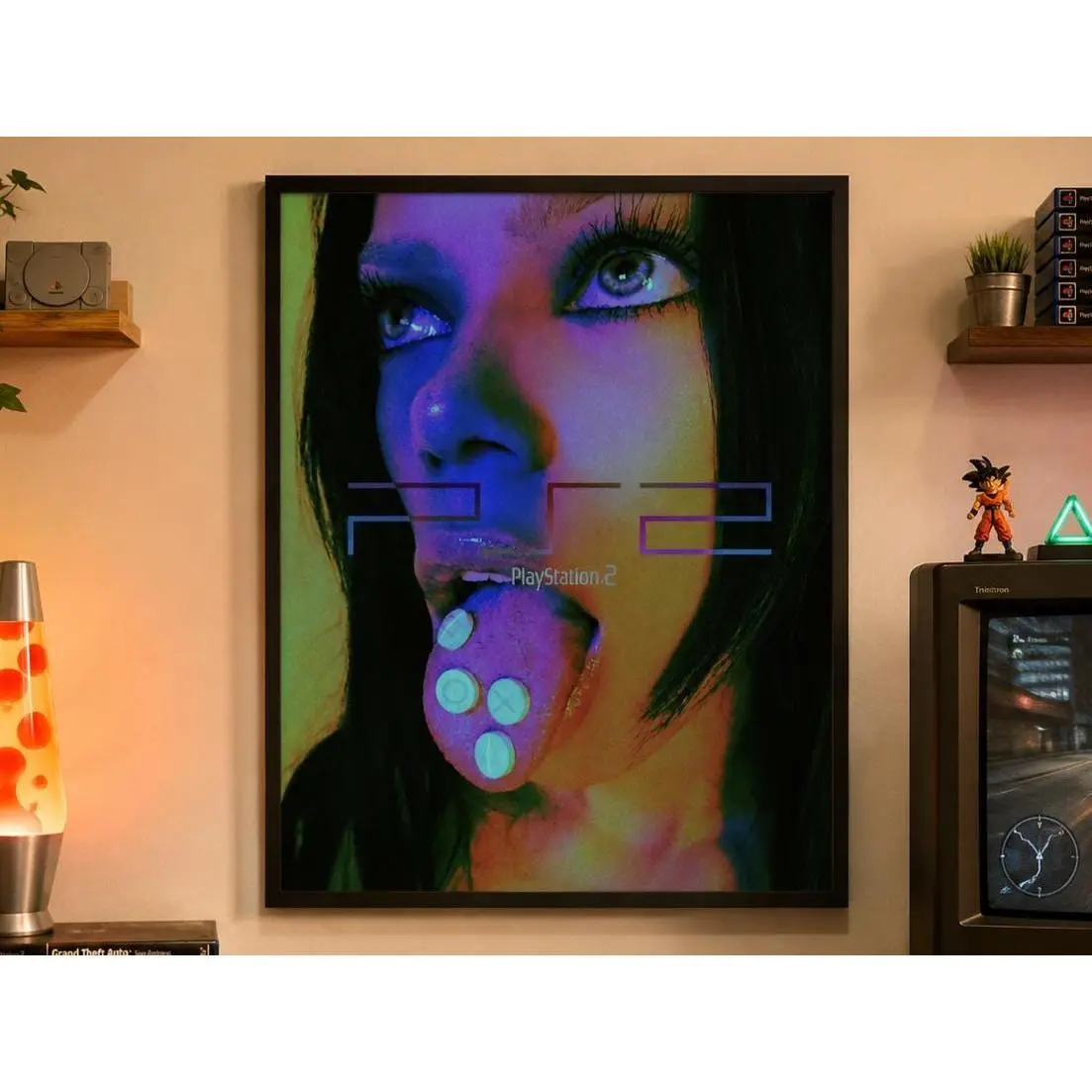 PS2 Magazine Ad unframed Poster, Y2K Gaming Wall Art, Late-Night Gamer Bedroom Decor, 2000s Retro Decor, Nostalgic Video Game Room Art Print