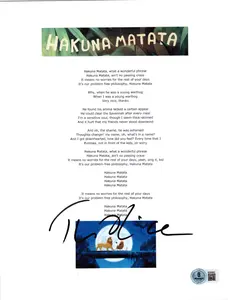 Tim Rice Authentic Autographed Hakuna Matata Lyric Sheet